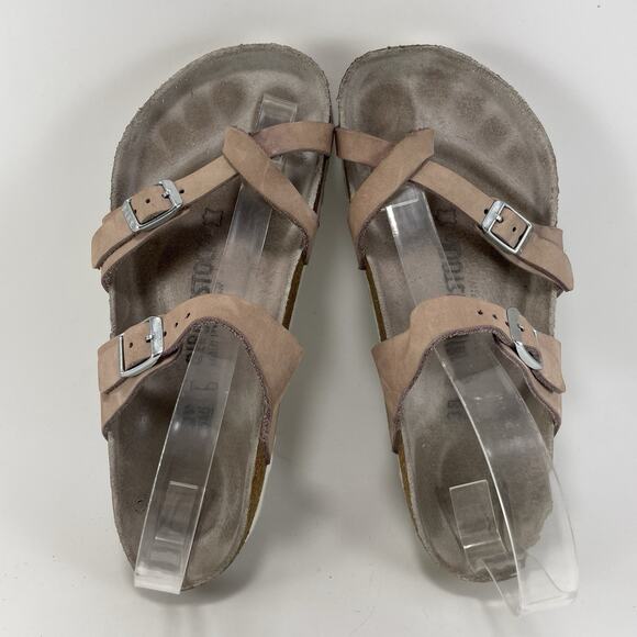 Birkenstock Mayari Toe Loop Sandals Womens Size 38 US 7-7.5 Oiled Leather Taupe - Picture 6 of 9